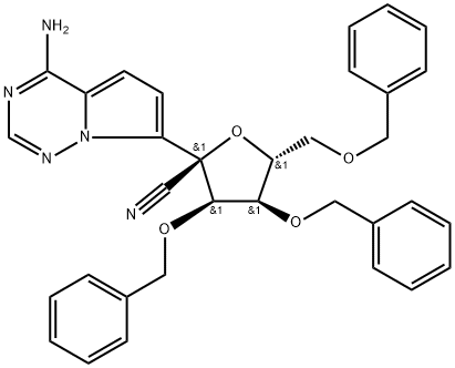 (2R,3R,4R,5R)-2-(4-aminopyrrolo[2,1-f][1,2,4]triazin-7-yl)-3,4-bis(benzyloxy)-5-(( பென்சைலாக்ஸி)மெத்தில்) டெட்ராஹைட்ரோஃபுரான்-2-கார்போனிட்ரைல்