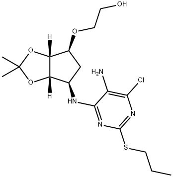 2-(((3aR,4S,6R,6aS)-6-((5-amino-6-chloro-2-(propylthio)pyrimidin-4-yl)amino)-2,2-dimethyltetrahydro-3aH-cyclopenta[ d][1,3]டையாக்ஸால்-4-yl)oxy)எத்தனால்