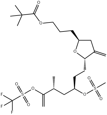 3-(2S,5S)-5-((3R,5R)-5-Methyl-3-((methylsulfonyl)oxy)-6-((((trifluoromethyl)sulfonyl)oxy)hept-6-en-1- yl)-4-மெத்திலினெட்ட்ராஹைட்ரோஃபுரான்-2-யில்) ப்ரோபில் பைவலேட்