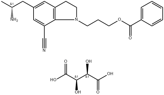 5-[(2R)-2-அமினோப்ரோபில்]-1-[3-(பென்சோய்லாக்ஸி)ப்ரோபில்]-2,3-டைஹைட்ரோ-1H-இண்டோல்-7-கார்பனிட்ரைல் (2R,3R)-2,3-டைஹைட்ராக்ஸிபுட்டானெடியோயேட்