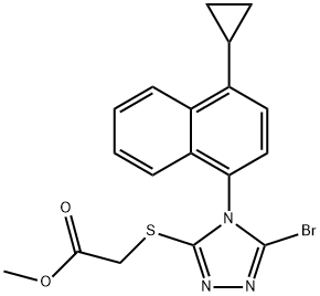 மெத்தில் 2-(5-broMo-4-(4-cyclopropylnaphthalen-1-yl)-4H-1,2,4-triazol-3-ylthio)அசிடேட்