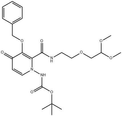 N-[2-[[2-(2,2-dimethoxyethoxy)ethyl]amino]carbonyl]-4-oxo-3-(phenylmethoxy)-1(4H)-pyridinyl]-கார்பமிக் அமிலம் 1,1-dimethylethyl ester