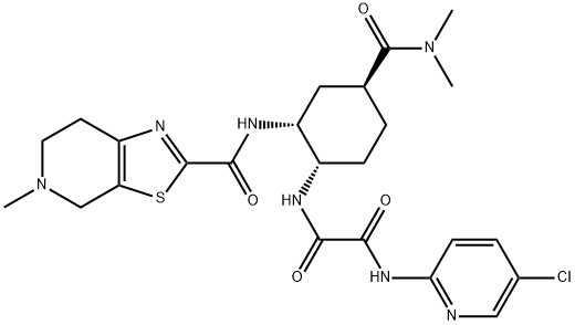 N-(5-Chloropyridin-2-yl)-N'-[(1S,2R,4S)-4-[(dimethylamino)கார்போனைல்]-2-[[(5-methyl-4,5,6,7- டெட்ராஹைட்ரோதியாசோலோ[5,4-c]பைரிடின்-2-யில்)கார்போனைல்]அமினோ]சைக்ளோஹெக்சில்]எத்தனேடியாமைடு