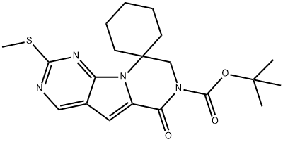ஸ்பைரோ[cyclohexane-1,9'(6'H)-pyrazino[1',2':1,5]pyrrolo[2,3-d]pyrimidine]-7'(8'H)-கார்பாக்சிலிக் அமிலம், 2' -(மெத்தில்தியோ)-6'-ஆக்ஸோ-, 1,1-டைமெதில் எஸ்டர்