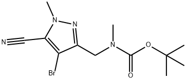 tert-butyl((4-bromo-5-cyano-1-methyl-1H-pyrazol-3-yl)methyl)(methyl)கார்பமேட்